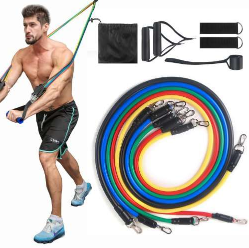 11PCS Resistance Bands Elastic Pull Rope Fitness Exercises 11psc