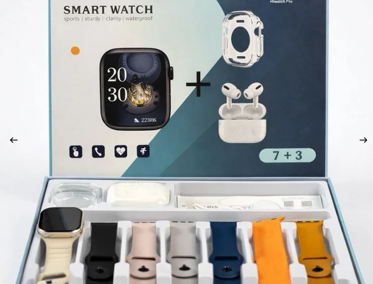 S2000 Promax 7+3 Smart Watch with Wireless Airpods Combo